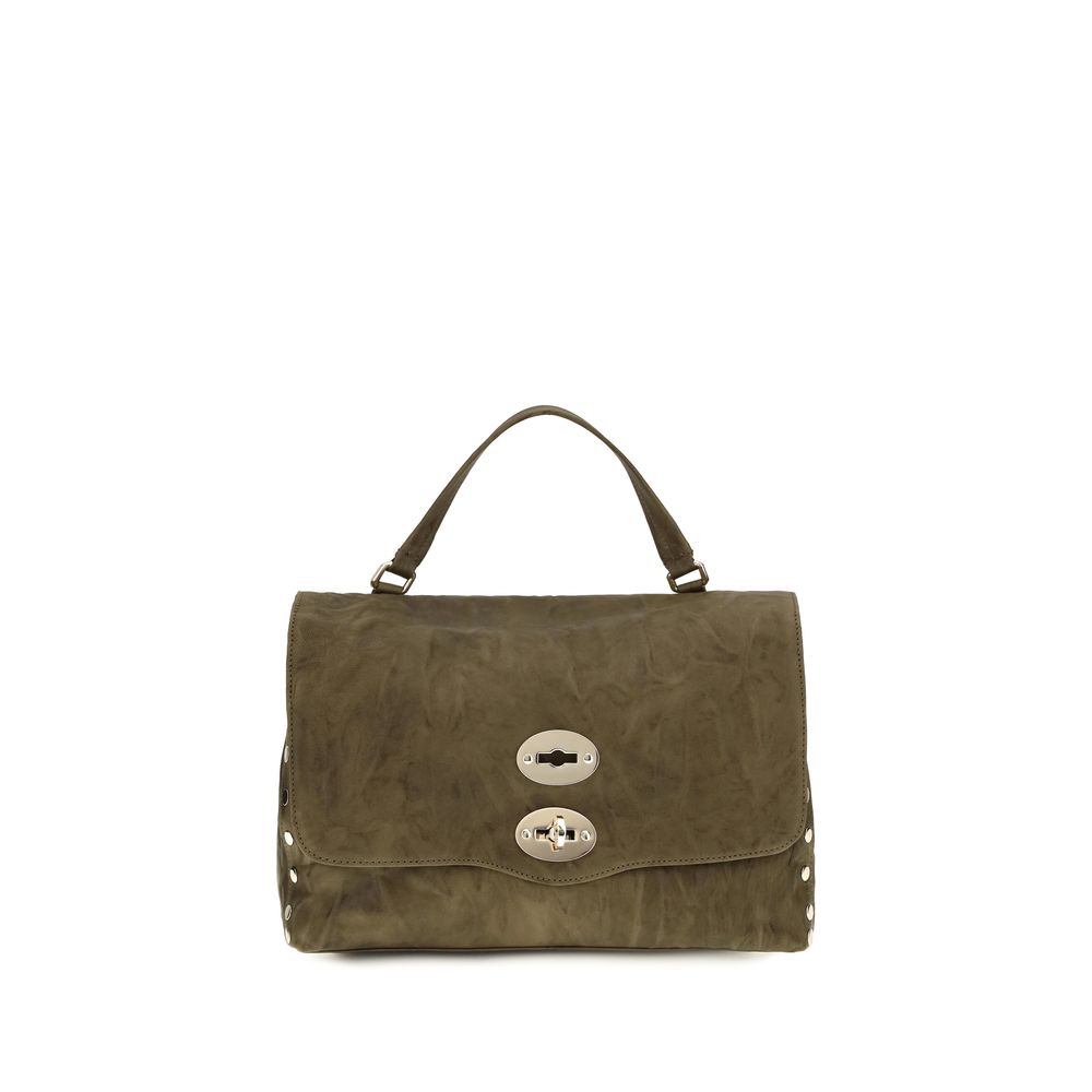 Shoulder Flap Bag by Zanellato for women in suede leather brown & signature features an effortlessly chic silhouette with a secure flap, zipper & clasp, ample built-in-compartments, and versatile shoulder-strap, handle & adjustable-strap for effortlessly chic everyday luxury.