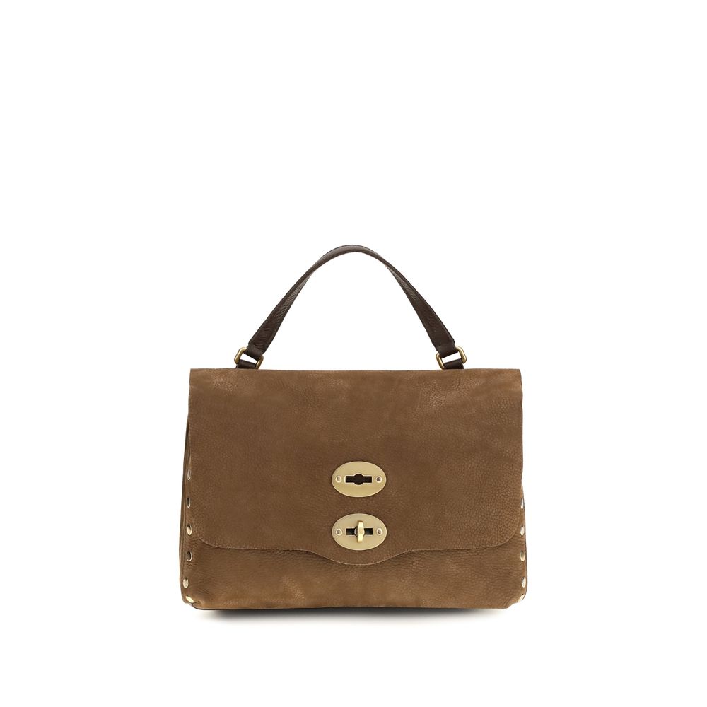 Shoulder Flap Bag by Zanellato for women in suede calf leather brown presents a versatile silhouette, showcasing a secure flap and versatile with versatile shoulder-strap & handle for a sophisticated look.