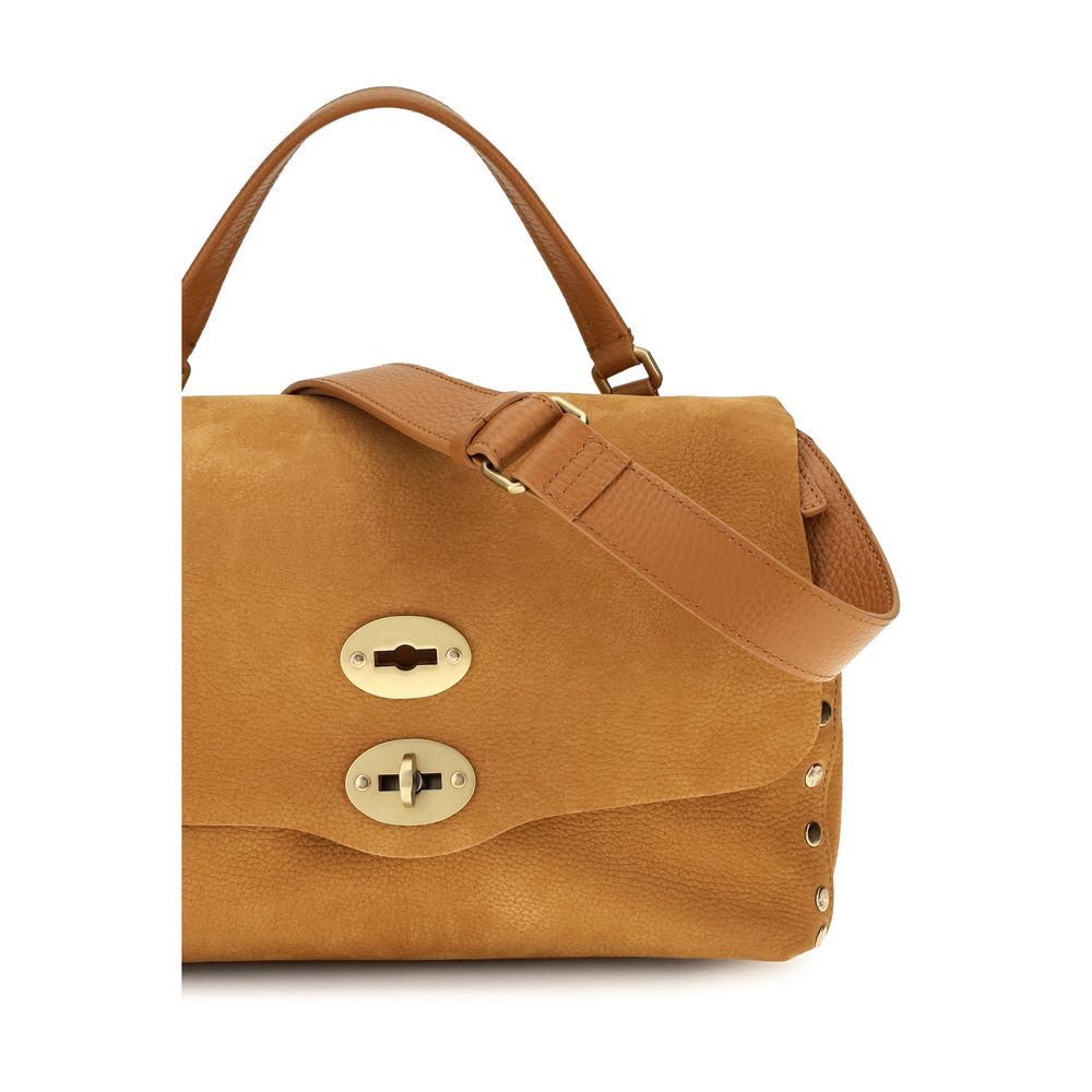 Shoulder Flap Bag by Zanellato for women in suede calf leather beige presents a versatile silhouette, showcasing a secure flap and versatile with versatile shoulder-strap & handle for a sophisticated look.