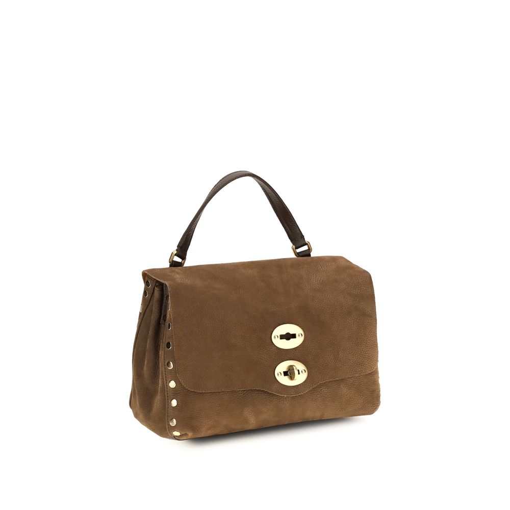 Shoulder Flap Bag by Zanellato for women in suede calf leather brown features a distinguished silhouette, showcasing a secure flap and distinguished with versatile shoulder-strap & handle for a distinguished finish.