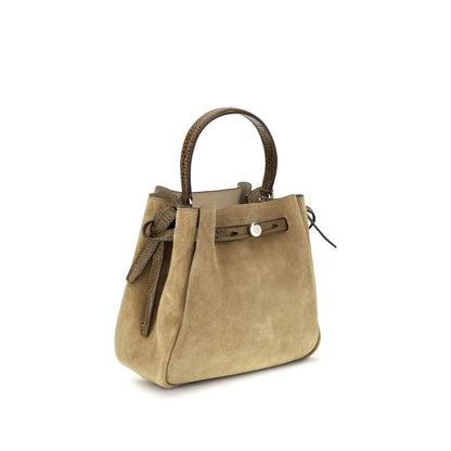 This Bucket Handbag by Tory Burch for women in suede crocodile skin leather beige & print presents a effortlessly chic silhouette, featuring a secure snap, magnetic & button, ample internal-pockets, and versatile shoulder-strap, handle & adjustable-strap for a effortlessly chic finish.