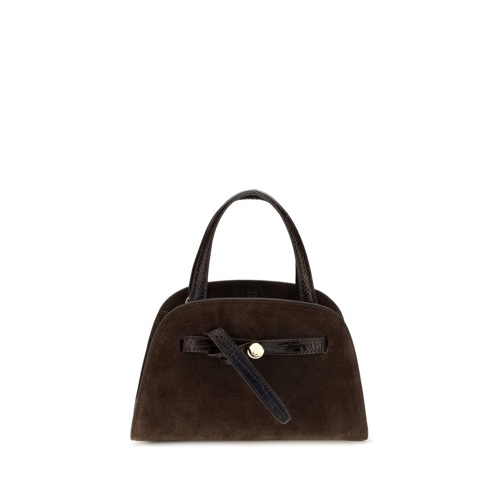 Shoulder Baguette Bag by Tory Burch for women in suede leather brown features a enviable silhouette, showcasing a secure zipper, ample , and enviable shoulder-strap & handle for a enviable finish.