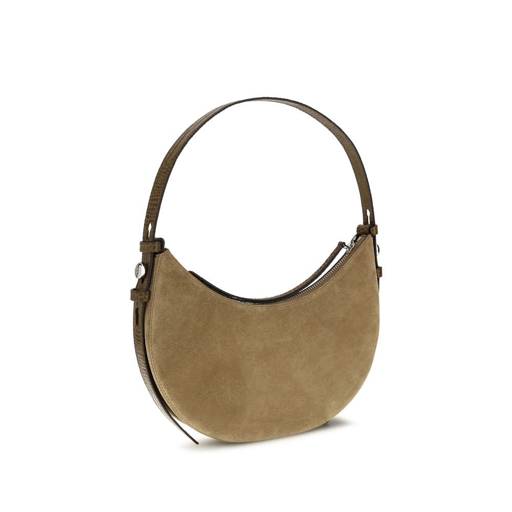 Shoulder Crescent Bag by Tory Burch for women in suede leather beige features a enviable silhouette, showcasing a secure zipper, ample , and enviable shoulder-strap for a enviable finish.