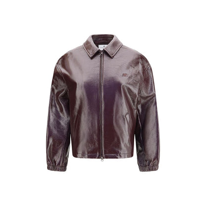 Bomber Jacket by Courrèges for women in acetate cotton & polyurethane bordeaux & signature features a city-ready silhouette, detailed with pockets and a city-ready shirt-collar neckline.