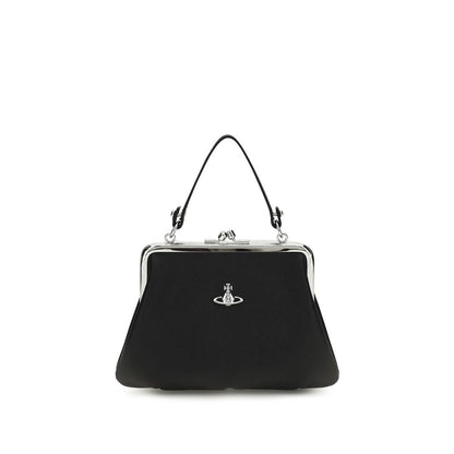 Compact Handbag by Vivienne Westwood for women in polyethylene polyurethane & cotton black & silver features a refined silhouette, showcasing a secure snap & zipper, organized , and versatile handle for a refined finish.
