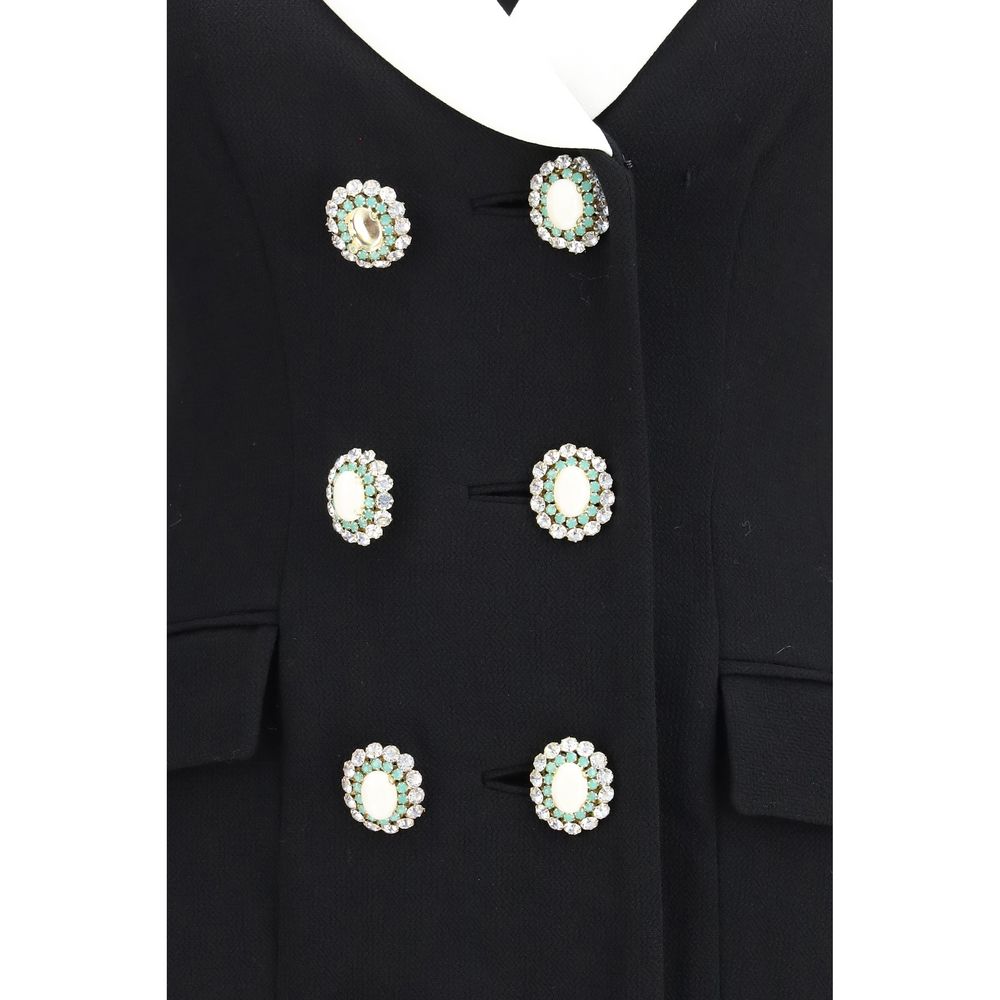Blazer by Self-Portrait for women in wool black features an crisp silhouette with sophisticated and a crisp for a truly crisp finish.