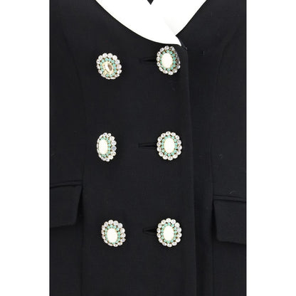 Blazer by Self-Portrait for women in wool black features an crisp silhouette with sophisticated and a crisp for a truly crisp finish.