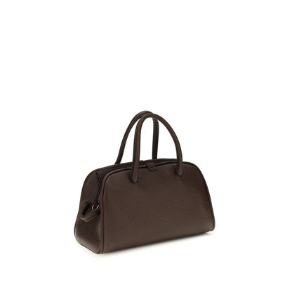 Compact Handbag by Jacquemus for women in bos taurus calf grained leather brown presents a ornamental silhouette, showcasing a secure zipper, ample internal-pockets, and versatile shoulder-strap, handle & adjustable-strap for a ornamental finish.