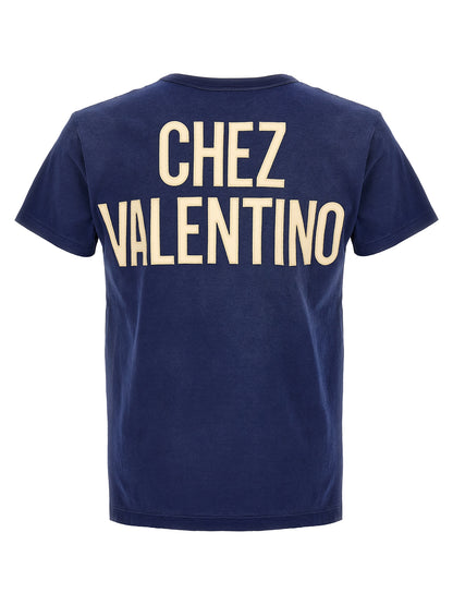 Activewear T-Shirt by Valentino Garavani for men in cotton blue & print features an contemporary design with , a length, and a contemporary crew neckline.