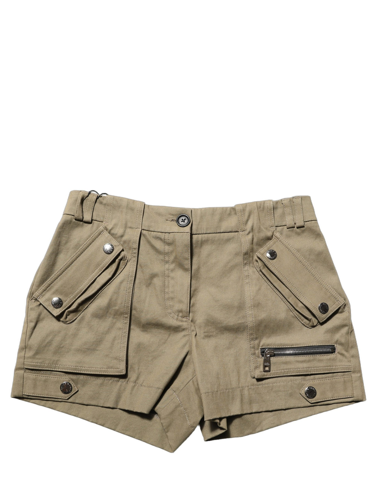 Dolce & Gabbana Women's Mid Rise Stretch Cotton Cargo Shorts - Military Green Dark Green