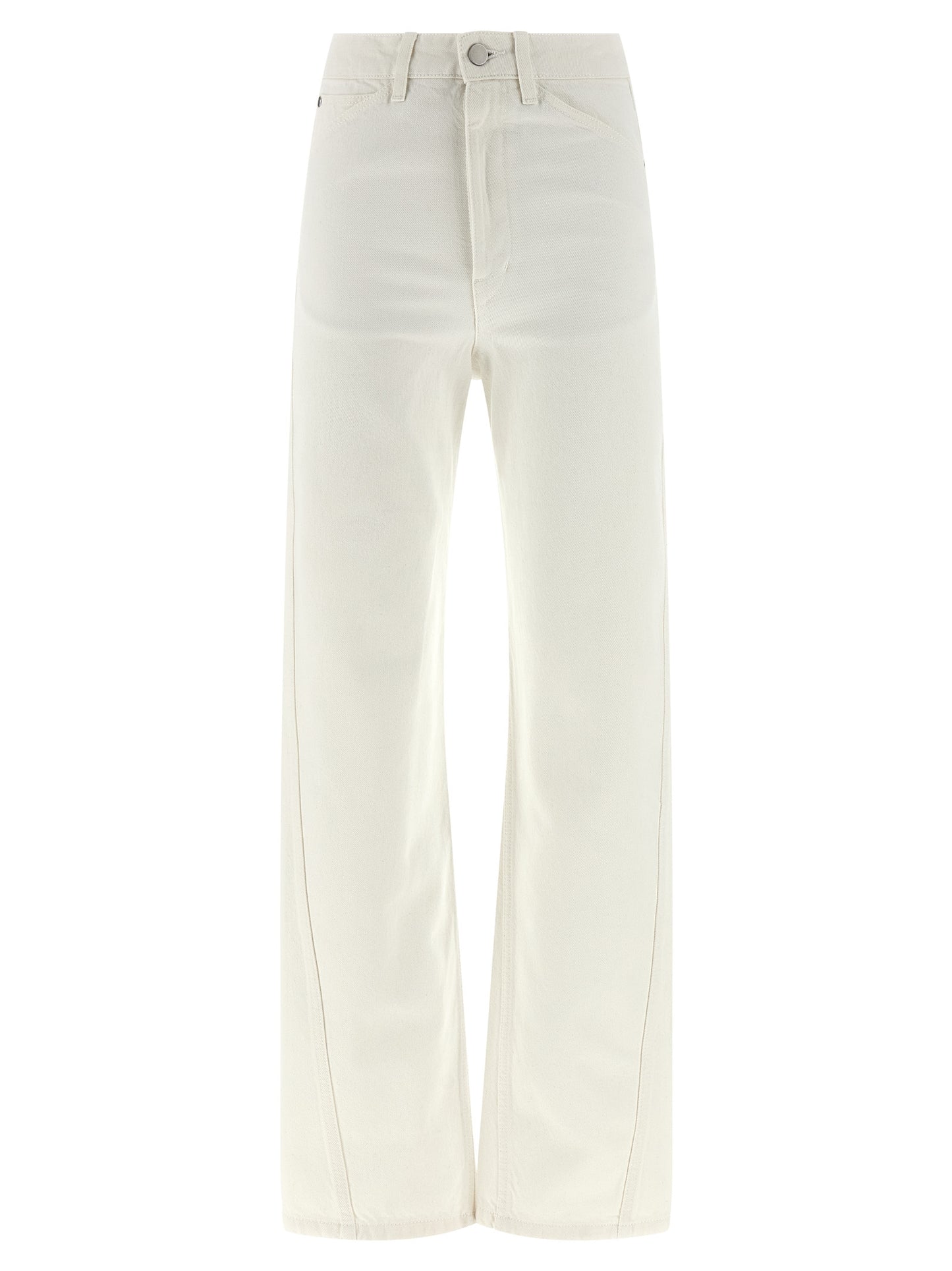 Jeans by Lemaire for women in denim cotton white features an sophisticated high rise and straight-leg with a precise long, creating a sophisticated and sophisticated silhouette.