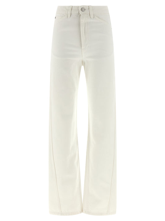 Jeans by Lemaire for women in denim cotton white features an sophisticated high rise and straight-leg with a precise long, creating a sophisticated and sophisticated silhouette.
