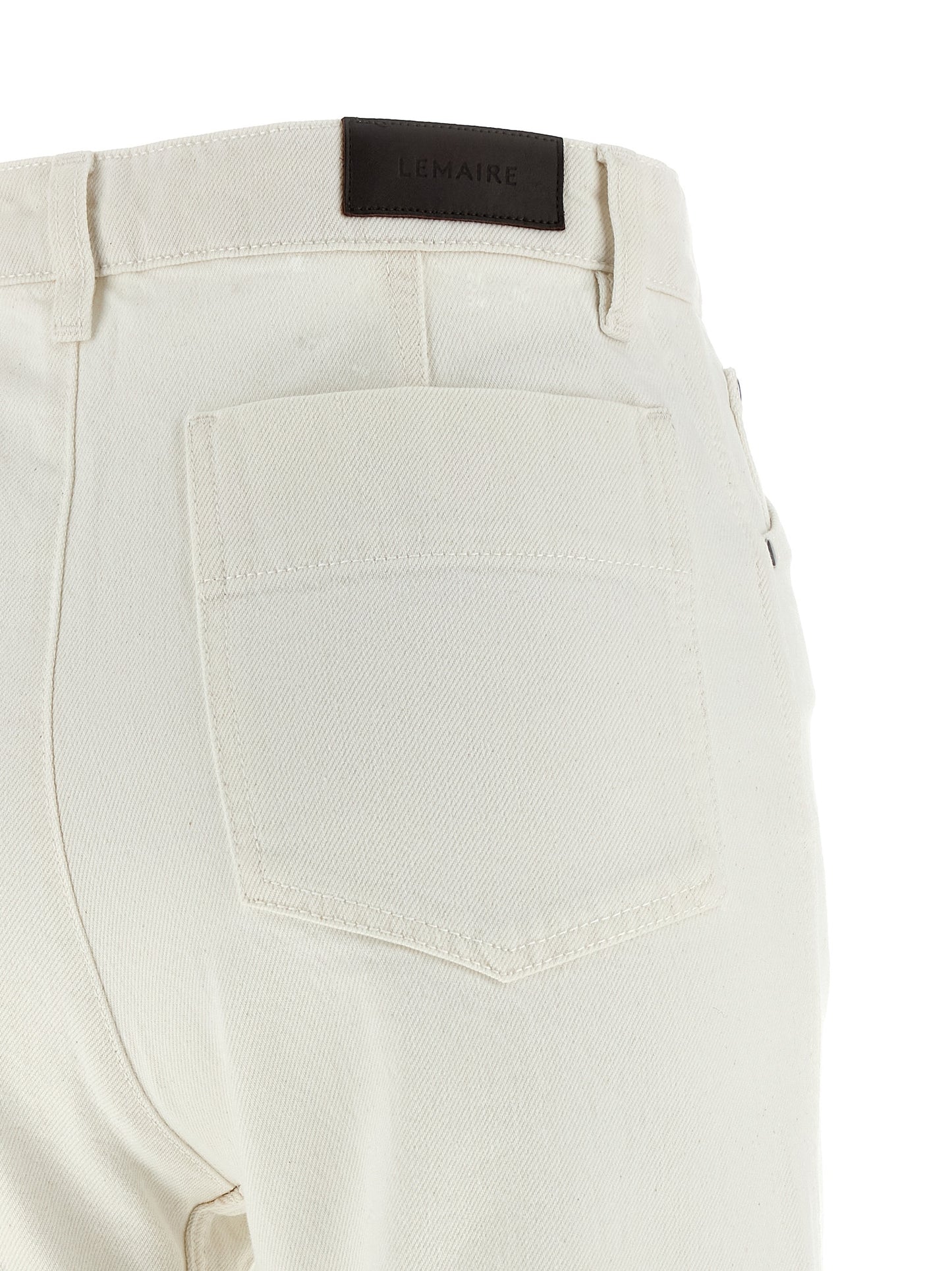 Jeans by Lemaire for women in denim cotton white features an refined tailoring silhouette, showcasing a premium straight-leg with a high rise and long cut for a refined tailoring look.