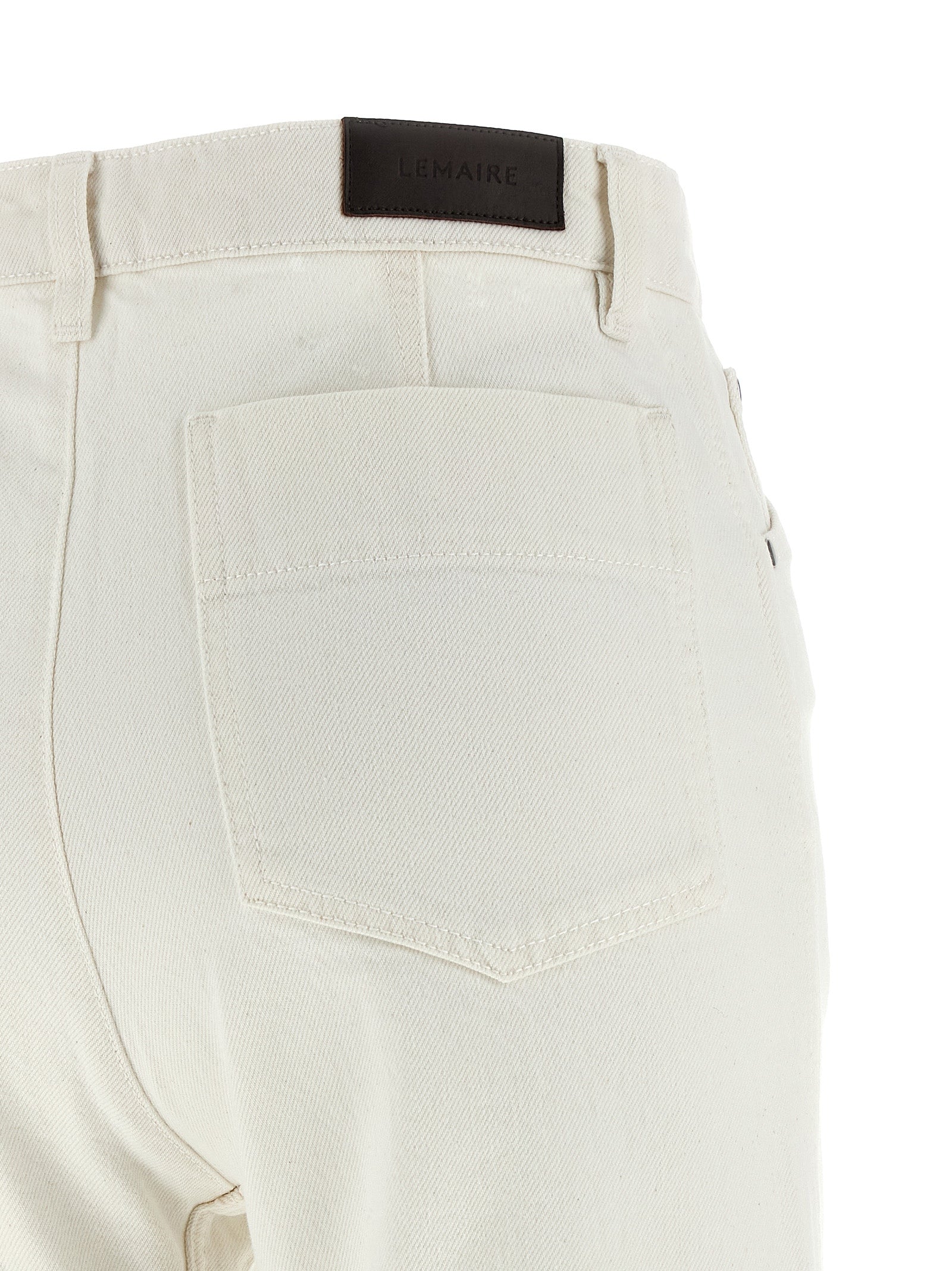Jeans by Lemaire for women in denim cotton white features an refined tailoring silhouette, showcasing a premium straight-leg with a high rise and long cut for a refined tailoring look.