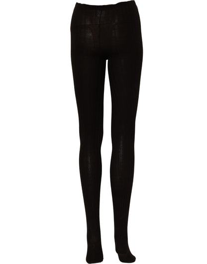 Dolce & Gabbana Black Wool Tights Stocking Pantyhose One Size Socks