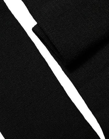 Dolce & Gabbana Black Wool Knit Calf Long Women Accessory Socks