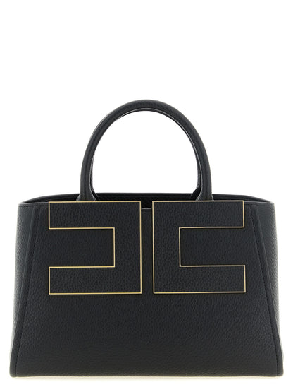 Tote Clutch Bag by Elisabetta Franchi for women in polyester polyurethane leather black & gold features an metropolitan chic Polyester Polyurethane Leather Tote Clutch Bag design with a secure zipper & buckle, metropolitan chic , and versatile shoulder-strap, adjustable-strap & handle for a metropolitan chic look.