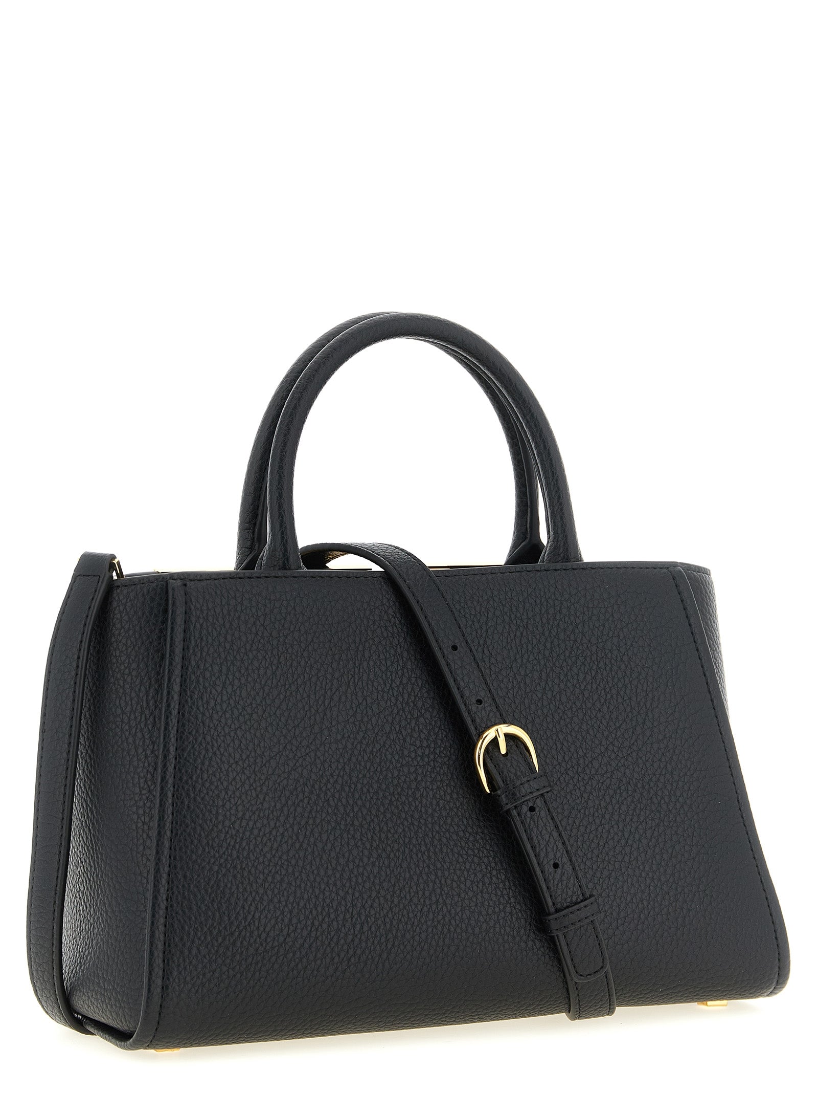 Tote Clutch Bag by Elisabetta Franchi for women in polyester polyurethane leather black & gold showcases a urban-chic Polyester Polyurethane Leather Tote Clutch Bag design, featuring a secure zipper & buckle, ample , and versatile shoulder-strap, adjustable-strap & handle for a urban-chic finish.