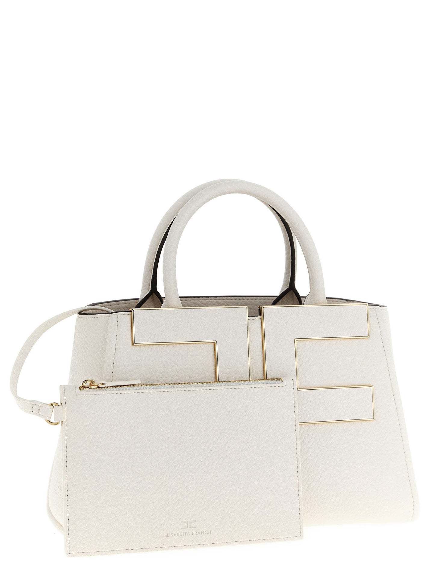 Tote Bag by Elisabetta Franchi for women in polyester polyurethane leather white features an metropolitan chic Polyester Polyurethane Leather Tote Bag design with a secure , metropolitan chic , and versatile shoulder-strap & adjustable-strap for a metropolitan chic look.