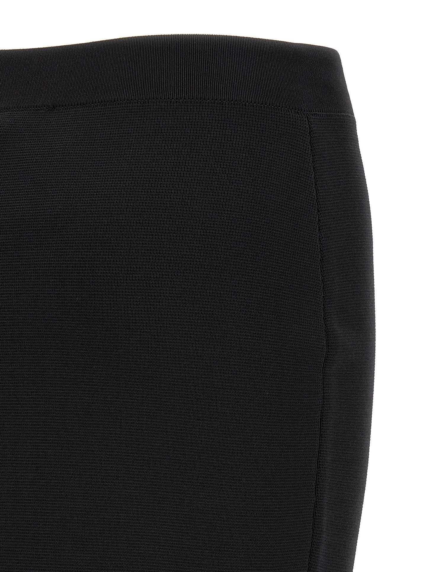 Skirt by Elisabetta Franchi for women in viscose polyamide & mesh black & gold features a contoured silhouette from the Women's Pencil High Rise Viscose Polyamide & Mesh Skirt collection, characterized by its contoured midi for a contoured finish.
