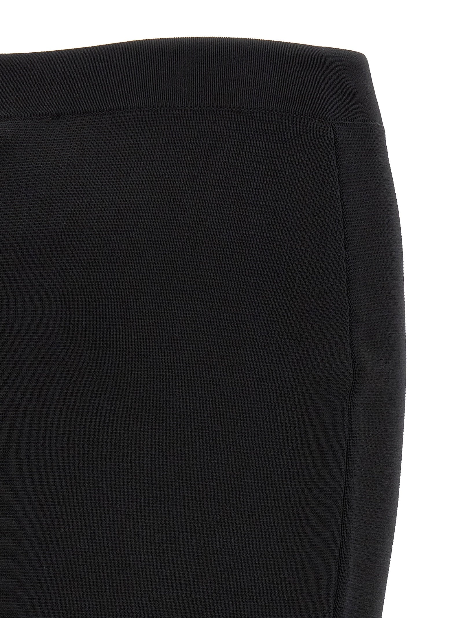 Skirt by Elisabetta Franchi for women in viscose polyamide & mesh black & gold features a contoured silhouette from the Women's Pencil High Rise Viscose Polyamide & Mesh Skirt collection, characterized by its contoured midi for a contoured finish.