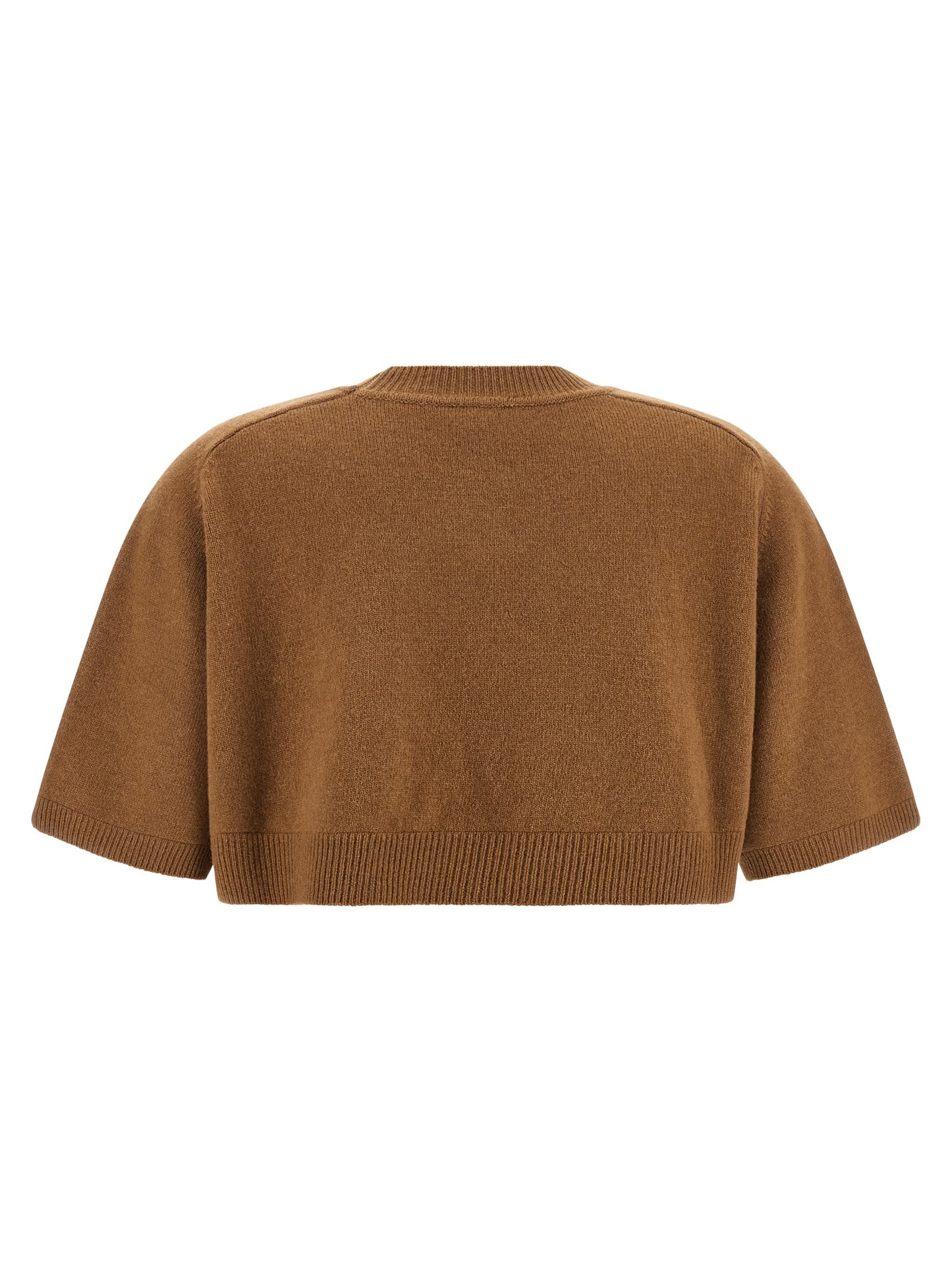 Sweatshirt by Elisabetta Franchi for women in polyamide & cashmere brown & camel features an enviable silhouette, showcasing a premium and refined for a truly enviable finish.