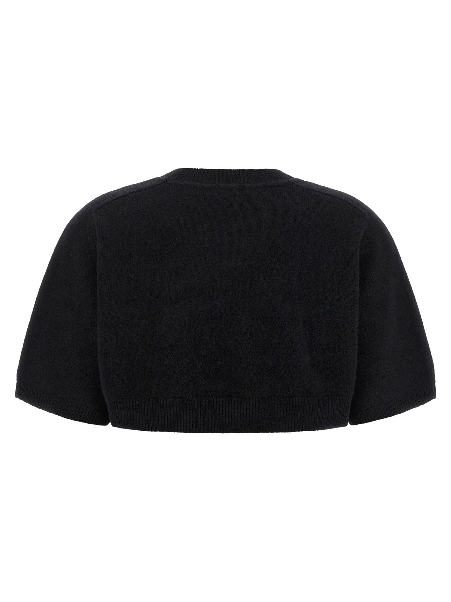 Sweatshirt by Elisabetta Franchi for women in polyamide canvas & cashmere black showcases a slouchy chic silhouette, artfully detailed with a slouchy chic crew neckline and for a slouchy chic finish.