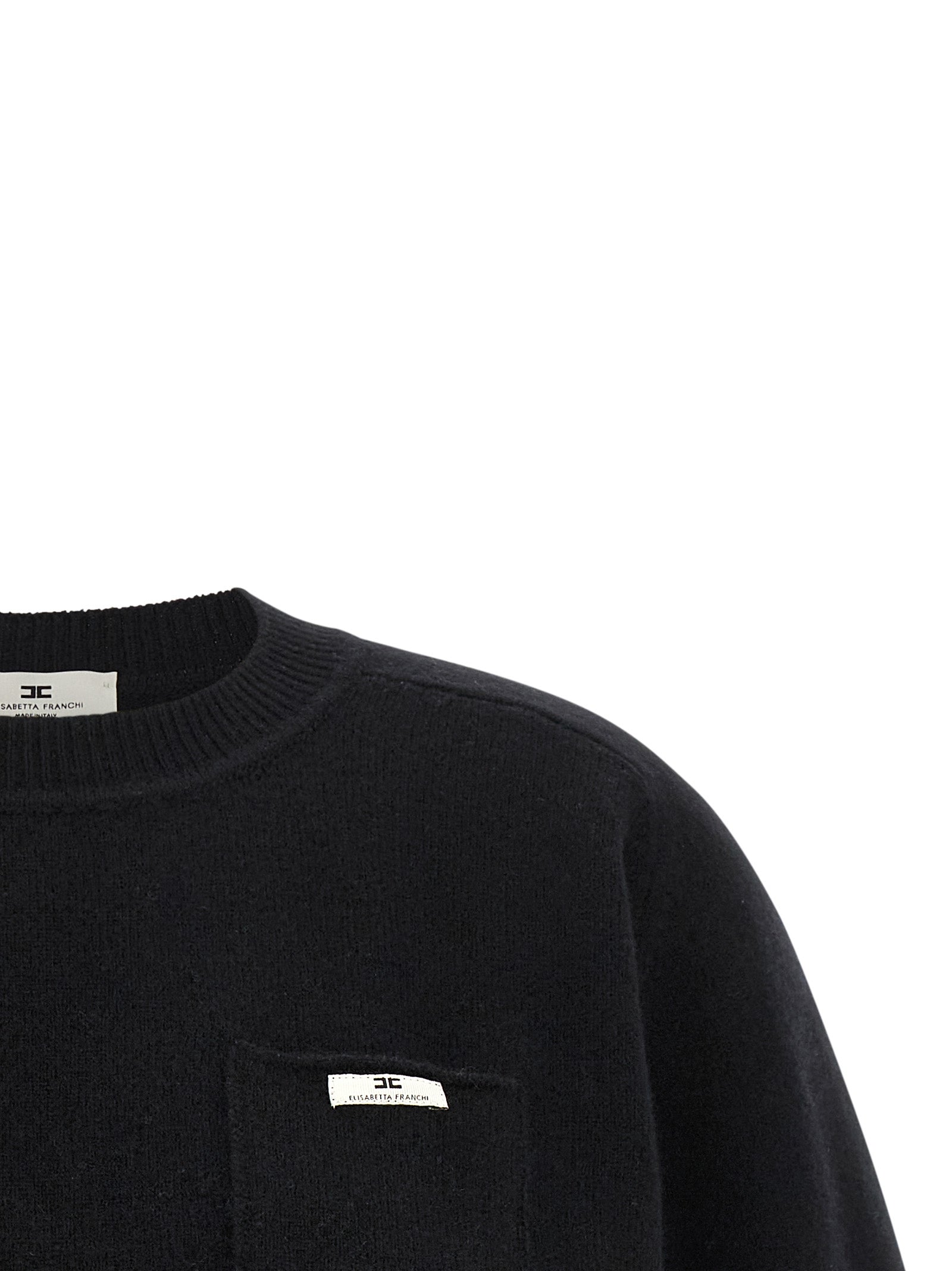 Sweatshirt by Elisabetta Franchi for women in polyamide canvas & cashmere black features an magnificent silhouette, showcasing a sophisticated and detail for a truly magnificent finish.