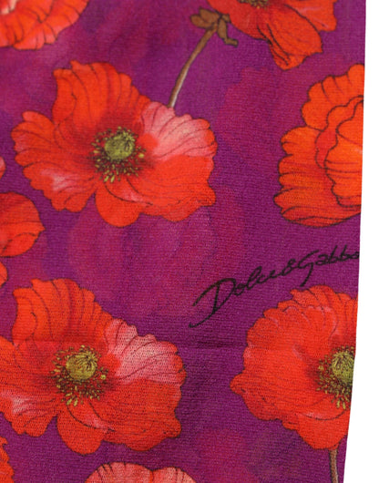 Dolce & Gabbana Purple Nylon Floral Print Tights Stockings Socks