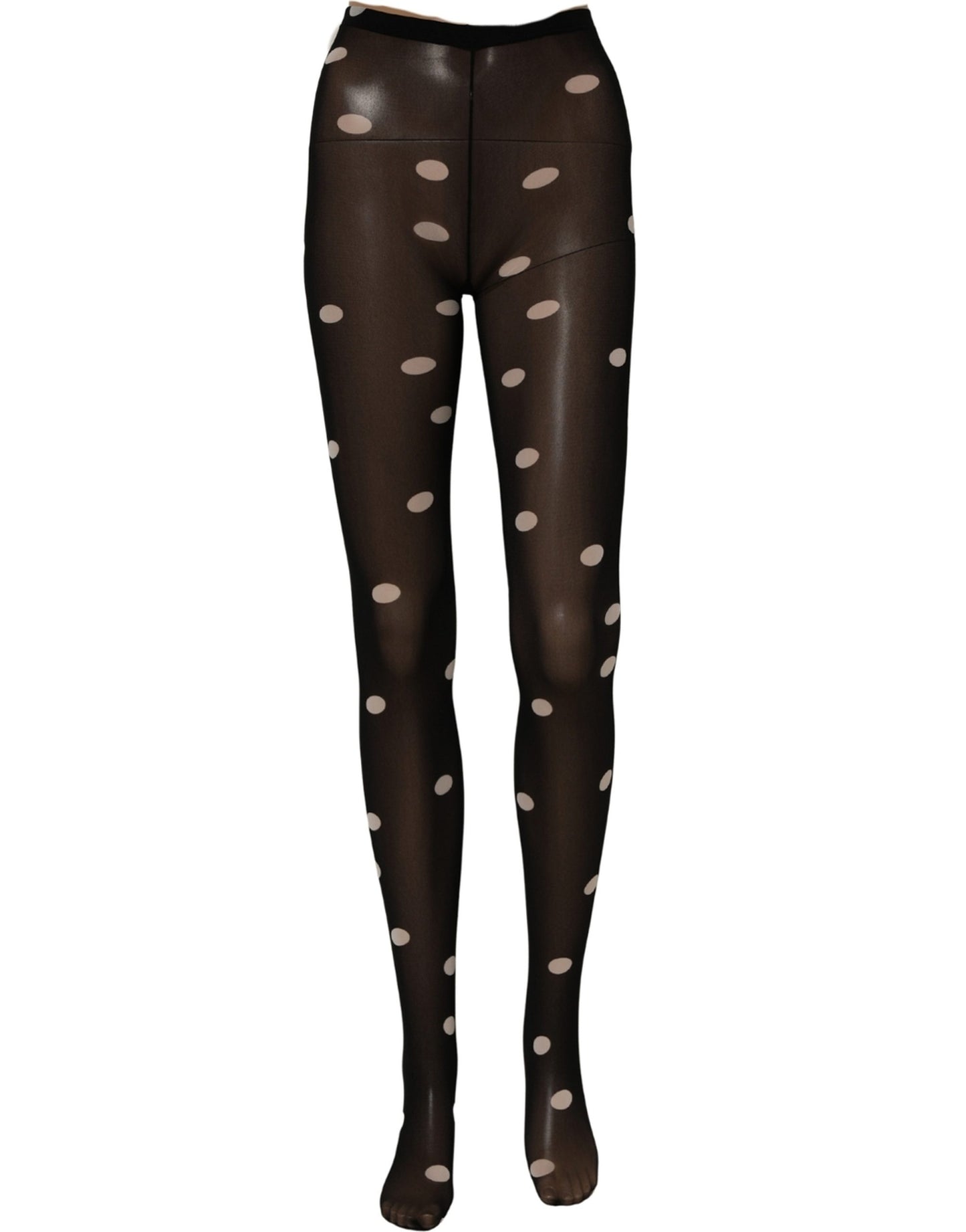 Dolce & Gabbana Black Polka Dot Tights Stockings Pantyhose Socks