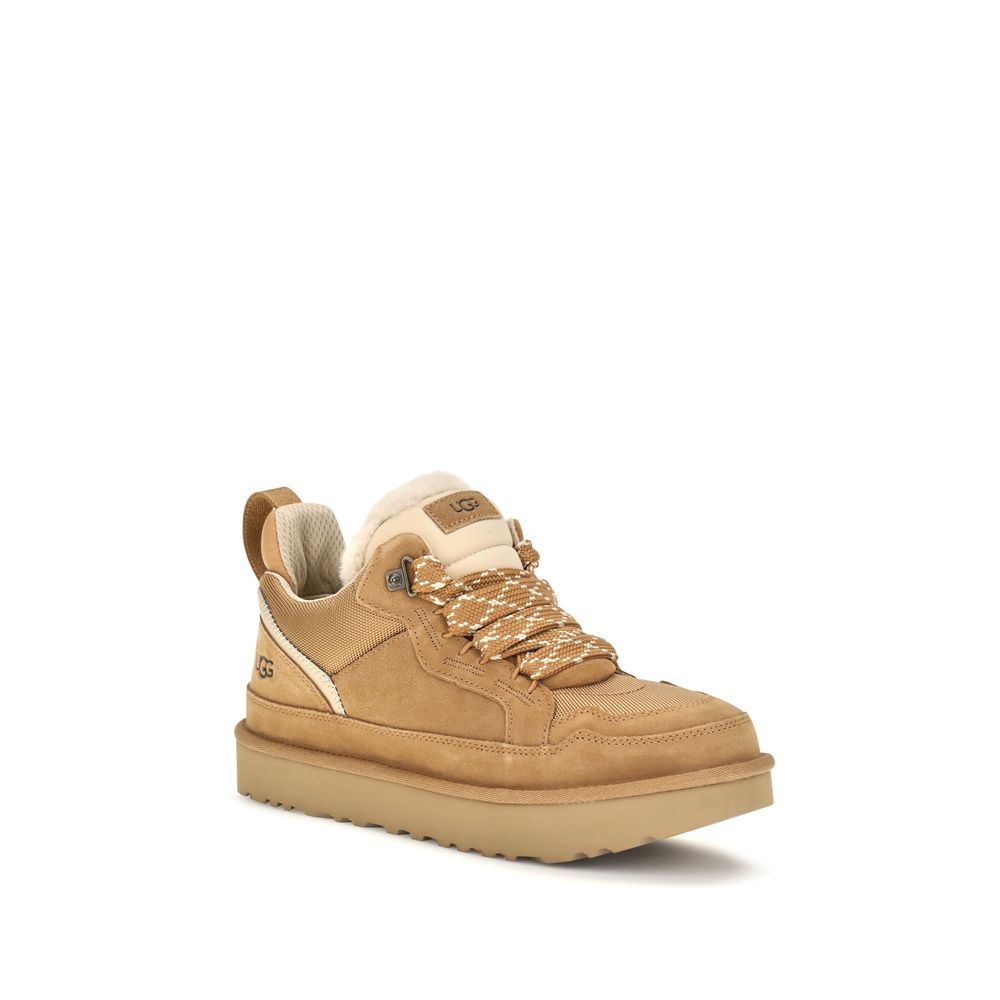 Sneakers by UGG for men in eva & bos taurus suede calf leather beige presents a sumptuous silhouette, artfully capturing the essence of the Men's Chunky EVA & Bos Taurus Suede Calf Leather Sneakers with its sumptuous chunky style design.