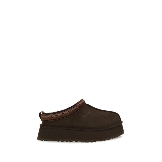 Mules Flat Shoes by UGG for women in eva polyester suede leather brown, natural & signature features an statuesque silhouette from the Women's EVA Polyester Suede Leather Mules Flat Shoes collection, showcasing a and a statuesque for a statuesque look.