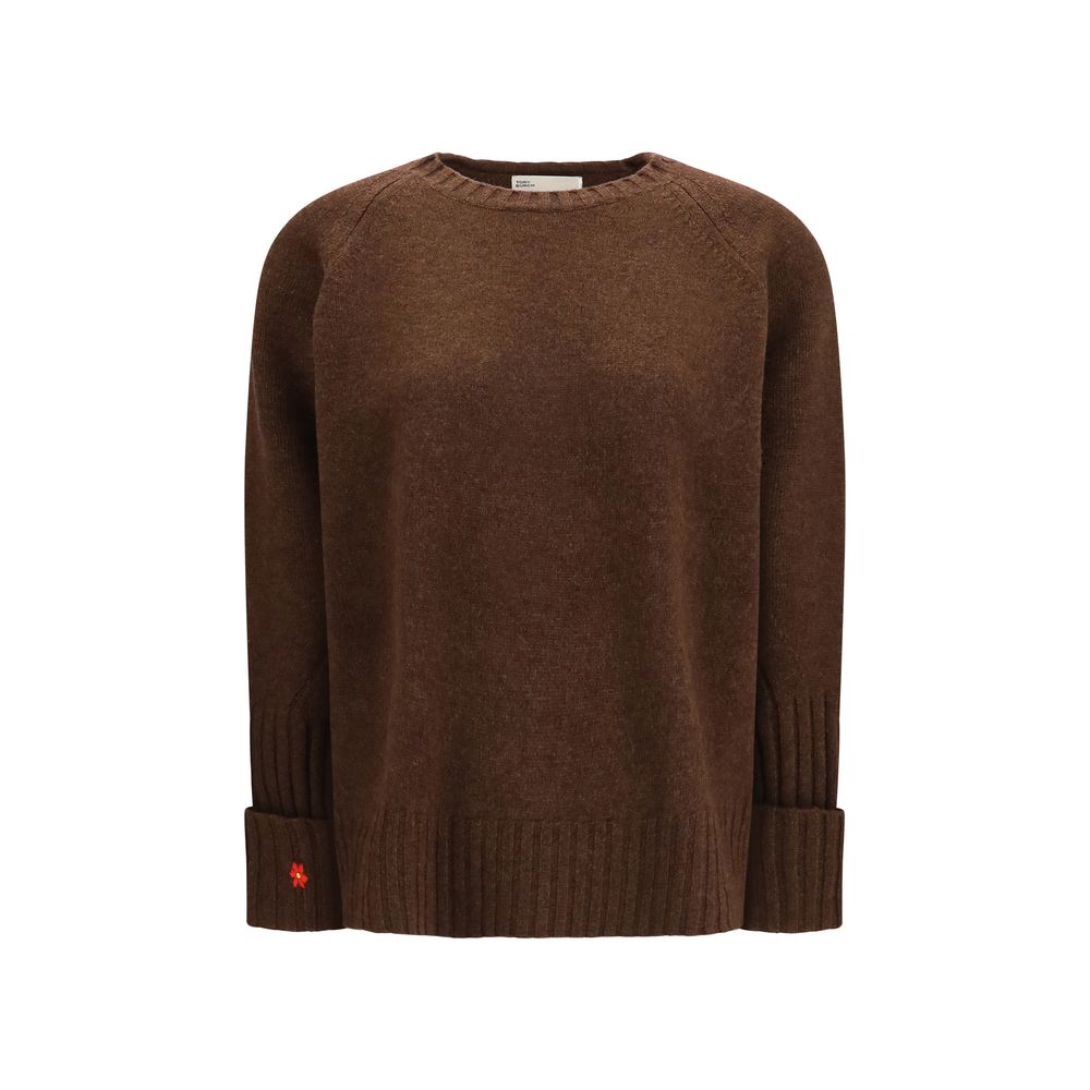 Sweatshirt by Tory Burch for women in merino wool brown & floral features a unrivaled silhouette with a refined crew neckline and unrivaled detailing for a sophisticated look.