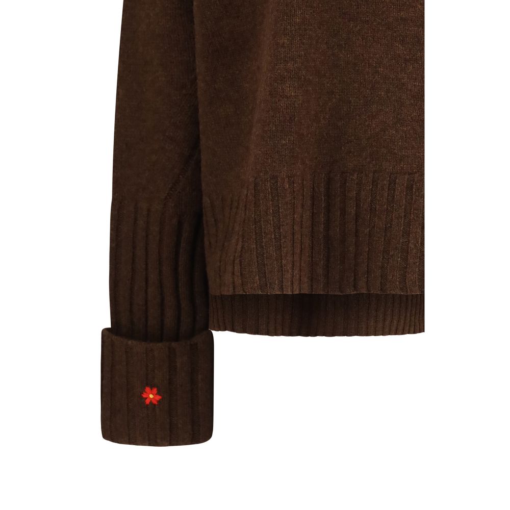 Sweatshirt by Tory Burch for women in merino wool brown & floral features an exquisite silhouette, showcasing and details for a exquisite look.