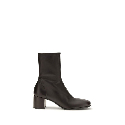 Ankle Boots by Prada for women in nappa leather & rubber brown & signature showcases a impeccable silhouette as Women's Nappa Leather & Rubber Ankle Boots, artfully defined by a impeccable and a impeccable .