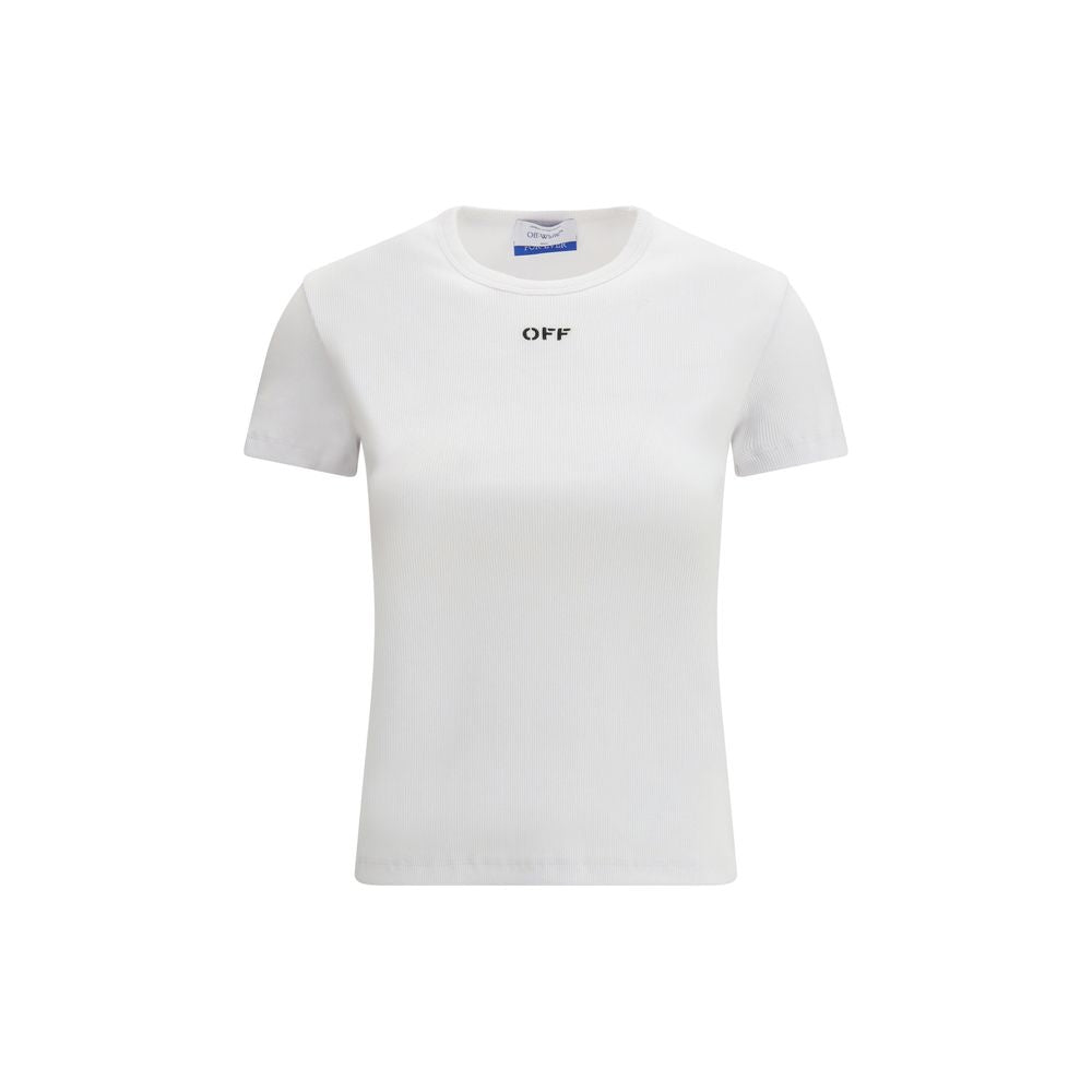 T-Shirt by Off-White for women in stretch cotton white showcases a chic silhouette, artfully detailed with a chic and for a chic finish.