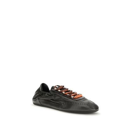 Athletic Sneakers by Prada for men in nappa leather & rubber black & patterned features an exquisite silhouette, showcasing the premium athletic style of the Men's Athletic Nappa Leather & Rubber Sneakers with an exquisite finish.