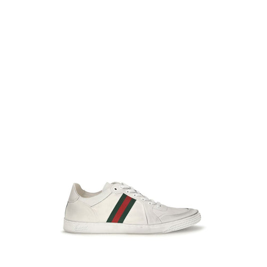 Sneakers by Gucci for men in bos taurus calf leather white features an fashionable silhouette, showcasing the premium Gg Men's Low Top Bos Taurus Calf Leather Sneakers in a fashionable low-top style that offers a fashionable finish for refined style.