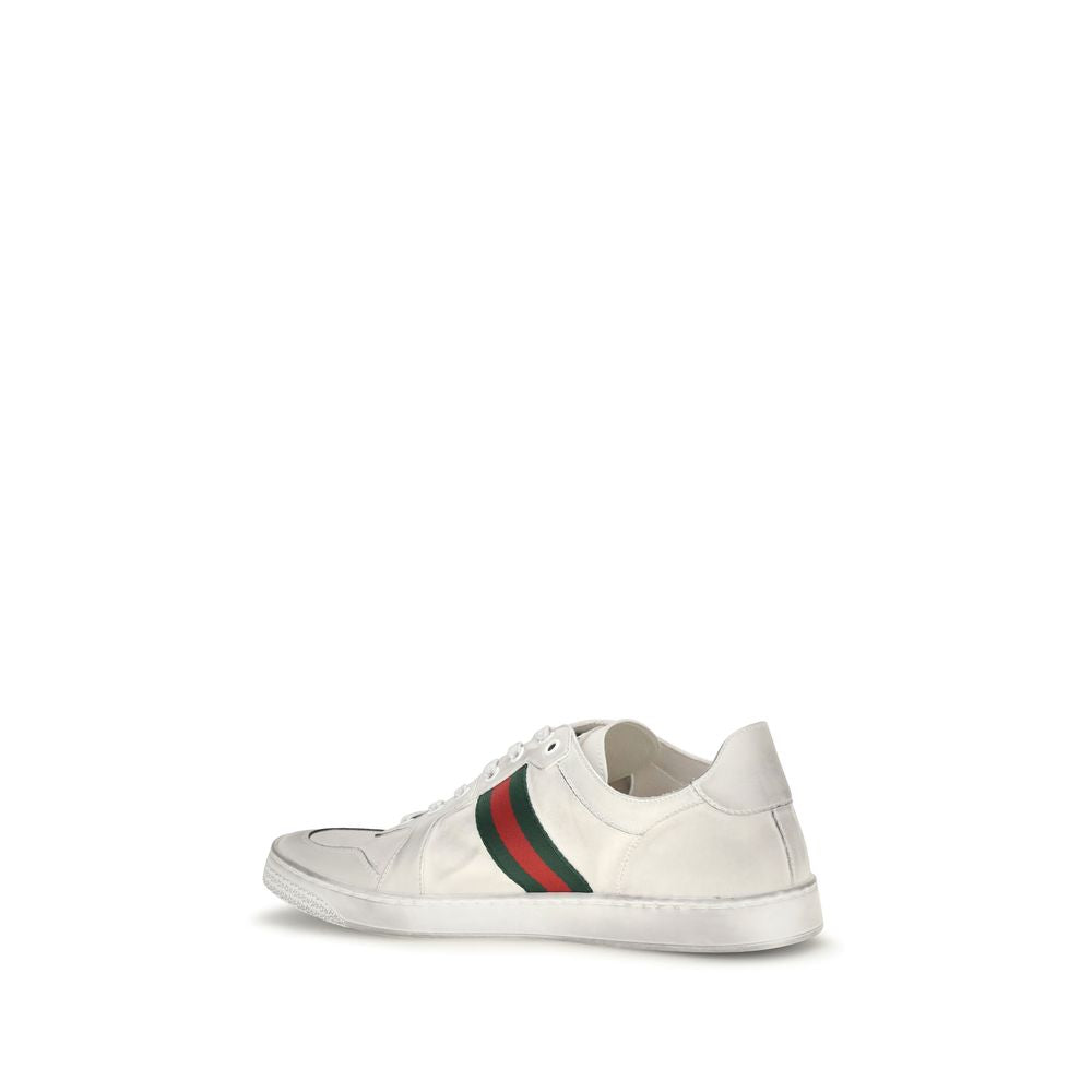 Sneakers by Gucci for men in bos taurus calf leather white features an timeless silhouette from the Gg Men's Low Top Bos Taurus Calf Leather Sneakers collection, showcasing a signature low-top style with an timeless finish.