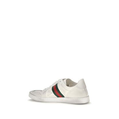 Sneakers by Gucci for men in bos taurus calf leather white features an timeless silhouette from the Gg Men's Low Top Bos Taurus Calf Leather Sneakers collection, showcasing a signature low-top style with an timeless finish.