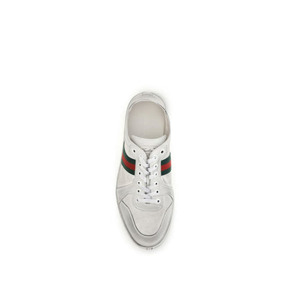 Sneakers by Gucci for men in bos taurus calf leather white presents a impeccable silhouette as Gg Men's Low Top Bos Taurus Calf Leather Sneakers, expertly defined by a impeccable low-top style for a impeccable, high-fashion look.