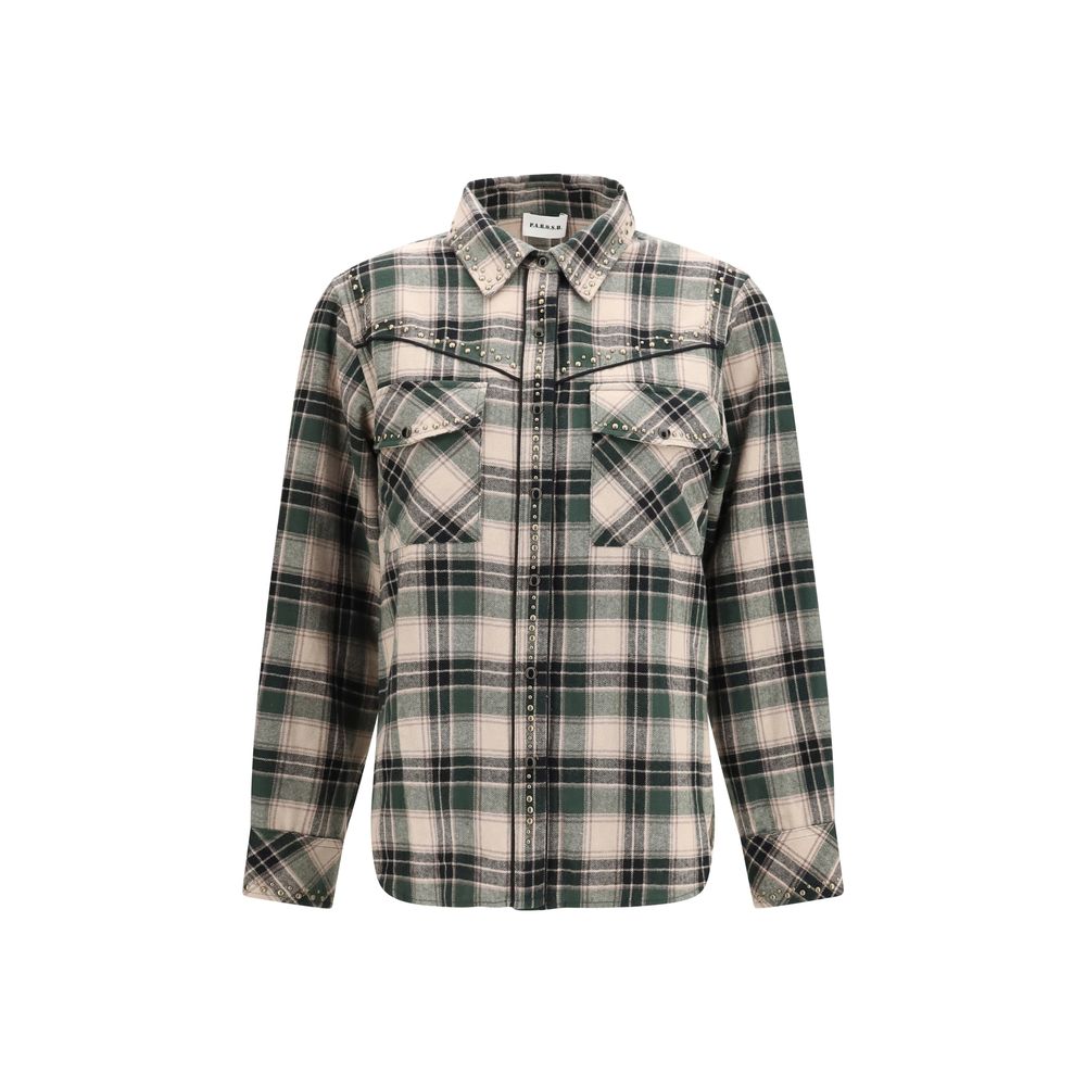Shirt by P.A.R.O.S.H. for women in cotton bicolour, patterned & checked showcases a sublime silhouette, artfully detailed with a sublime and for a sophisticated, sublime finish.