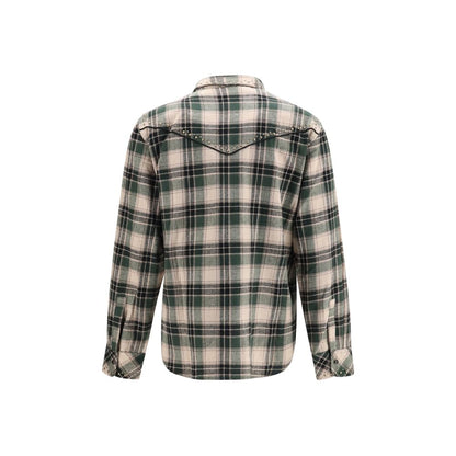 Shirt by P.A.R.O.S.H. for women in cotton bicolour, patterned & checked features an architectural silhouette with a refined and elegant for a architectural look.