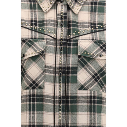 Shirt by P.A.R.O.S.H. for women in cotton bicolour, patterned & checked features an polished silhouette, showcasing a sophisticated and detail for a truly polished finish.