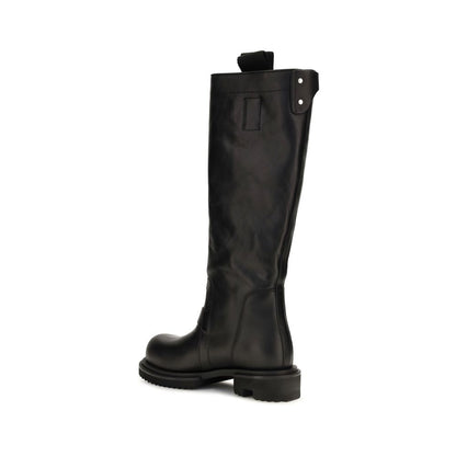 Ankle High Knee-High Rain Strap Boots by Rick Owens for women in bos taurus calf leather black showcases a impeccable silhouette as Women's Bos Taurus Calf Leather Ankle High Knee-High Rain Strap Boots, artfully defined by a impeccable and a impeccable .