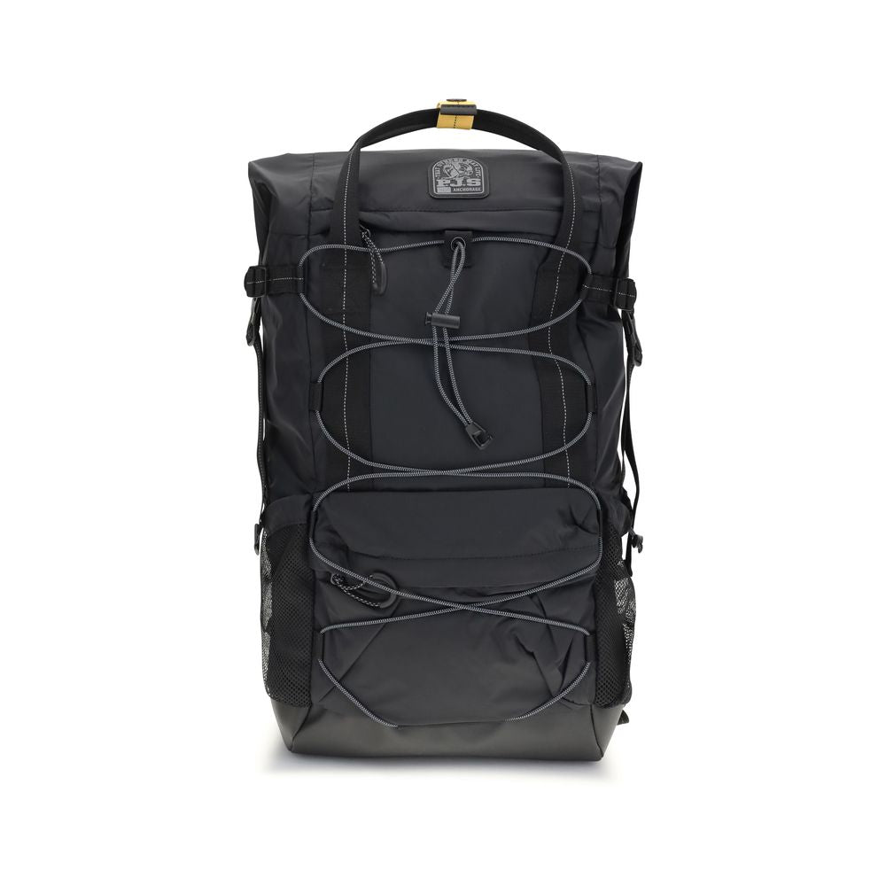 Backpack by Parajumpers for men in nylon polyester & canvas black, yellow & signature features an ultra-portable silhouette from the Icon Nylon Polyester & Canvas Backpack range, with a secure zipper, ample external-pockets & laptop-compartment, and versatile backpack-strap, adjustable-strap & handle.