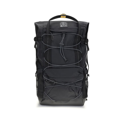 Backpack by Parajumpers for men in nylon polyester & canvas black, yellow & signature features an ultra-portable silhouette from the Icon Nylon Polyester & Canvas Backpack range, with a secure zipper, ample external-pockets & laptop-compartment, and versatile backpack-strap, adjustable-strap & handle.