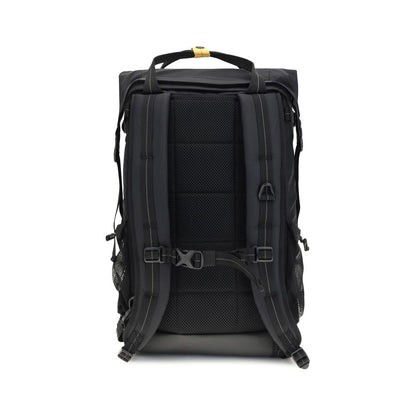 Backpack by Parajumpers for men in nylon polyester & canvas black, yellow & signature features a utilitarian chic Icon Nylon Polyester & Canvas Backpack design with a secure zipper, ample external-pockets & laptop-compartment, and versatile backpack-strap, adjustable-strap & handle for a utilitarian chic finish.