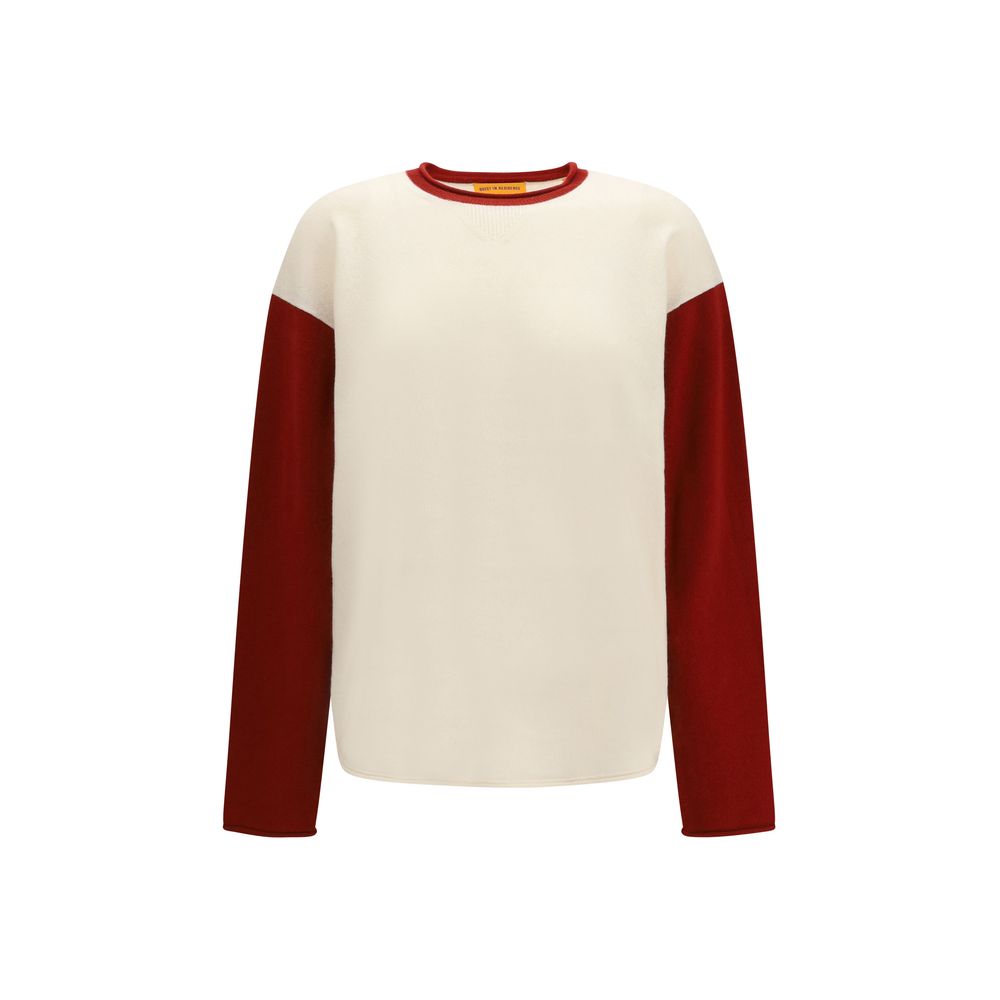 Sweatshirt by Guest in Residence for women in cashmere & capra leather white & signature features a unrivaled silhouette with a refined crew neckline and unrivaled detailing for a sophisticated look.