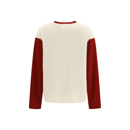 Sweatshirt by Guest in Residence for women in cashmere & capra leather white & signature showcases a slouchy chic silhouette, artfully detailed with a slouchy chic crew neckline and for a slouchy chic finish.